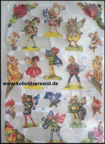 1x Poesiebilder Oblaten Blumenelfen 112 Fairy fairies feen Glanzbilder 