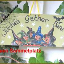 Tasse mit Hexe als Henkel