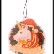 Anhänger Einhorn an Kette mit rotem Stein