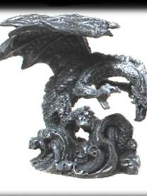 Mini Drachenfigur schwarz , Drache Figur