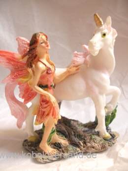 Elfe und Einhorn Figur Mini stehend