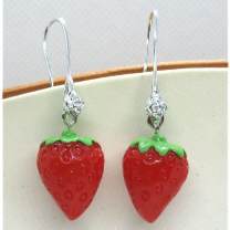 Ohrhänger Erdbeere mit Strass